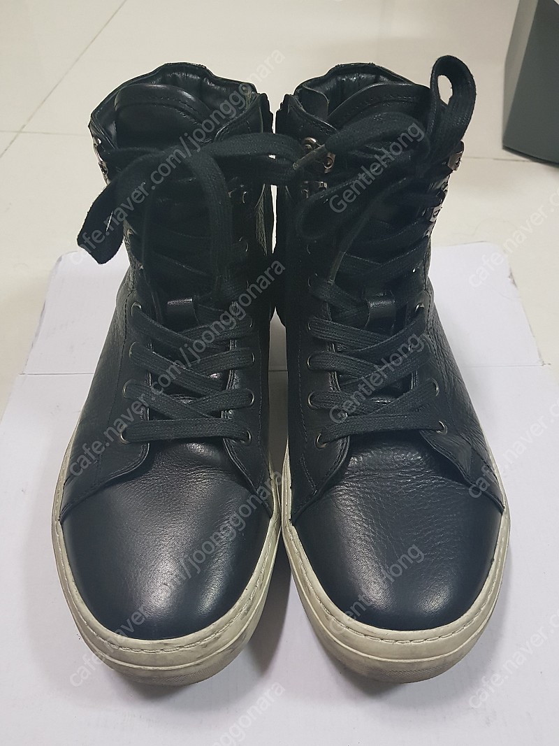 캐네스콜 케네스콜 남성 신발 스니커즈 발목 하이 블랙 가죽 (260 265 270, 정품)