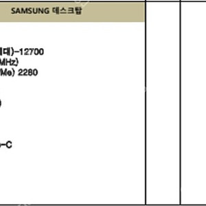 [새상품] 삼성전자 데스크탑 PC 판매 (i7, 16G, 500G)