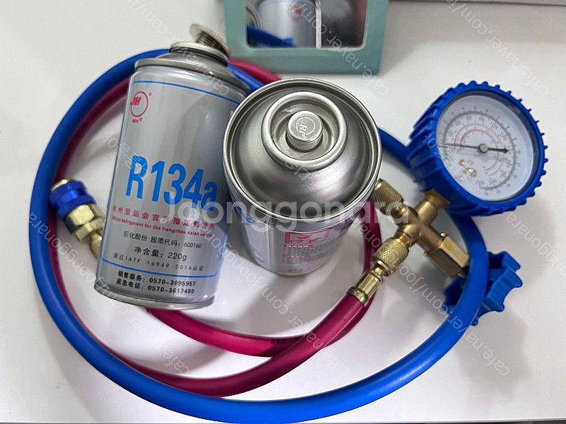 자동차용 에어컨 냉매가스 R134a 및 냉매 Diy충전...--0