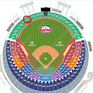 5월 3일(금) LG트윈스 vs 두산베어스 외야그린석 416블록 4연석