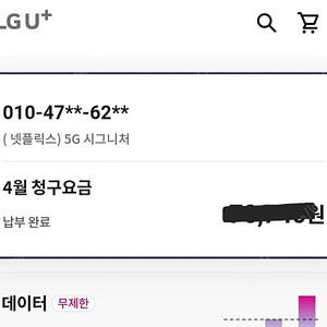 lg데이터 1기가 2천원 (4기가 가능)