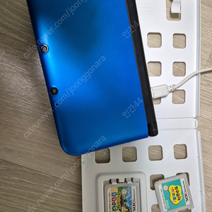 닌텐도 3ds xl (삼다수) 코발트 블루 + 친구모아아파트(친모아) + 튀어나와요 동물의 숲 (튀동숲) + 충전기 일괄