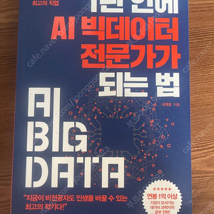 1년안에 AI 빅데이터 전문가 되는법 책