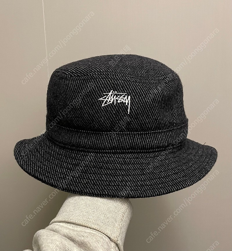 (L)stussy 스투시 헤링본 울 폴리 버킷햇 벙거지모자