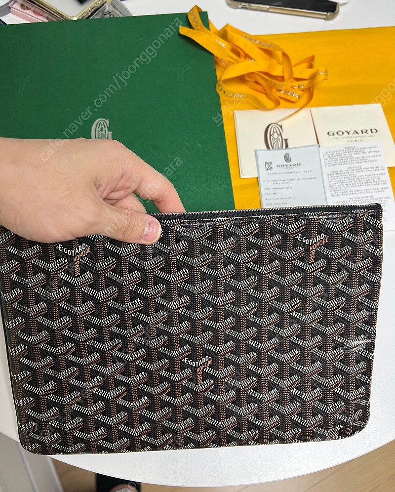 [정품] 고야드 GOYARD 블랙 콤비 세나 클러치 MM 클러치백