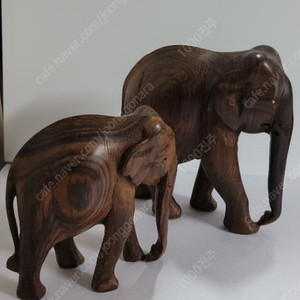 인도 원산지 아주 예쁜 인도산 엄마, 아기 코끼리 모녀 인도 원목 조각상