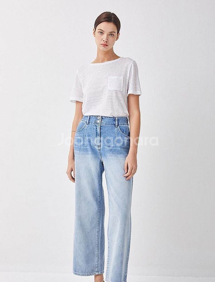 [새상품]보브(VOV) 아웃포켓 투버튼 와이드 데님팬츠 2022년 신상품 새상품--0