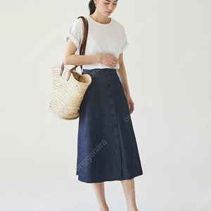 얼바닉 indigo linen skirt