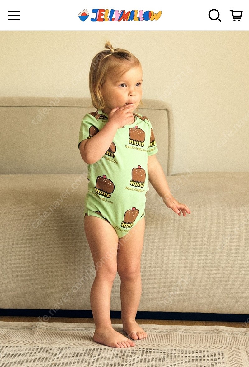 (새상품) 젤리멜로 머핀 베이비슈트 90 / 돌아기 두돌아기 여름옷 반팔 바디수트