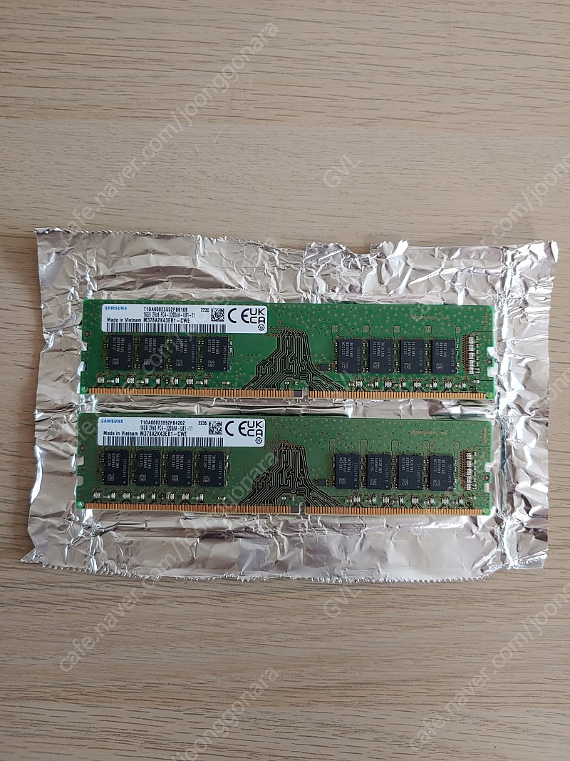 삼성 램 DDR4 16GB PC4 3200AA 데스크탑 메모리 2개