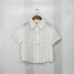 여성 린넨 반팔 셔츠 남방 (M size / IVORY)