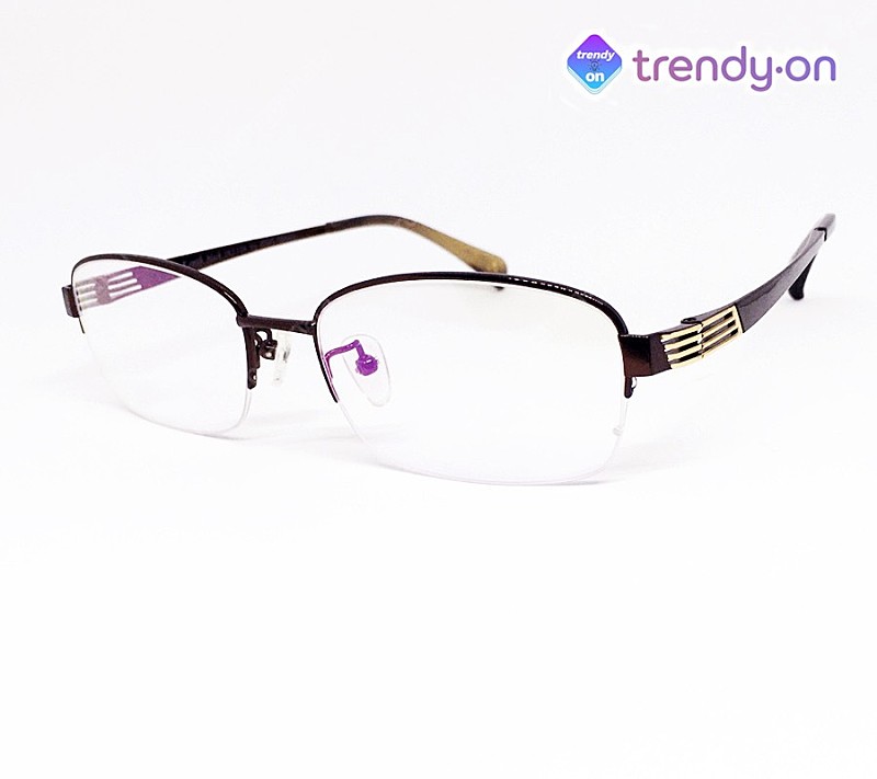 [추가증정]트랜디온 브라운 티타늄 안경테 안경점 명품스타일 반무테 새제품 무배특가!!