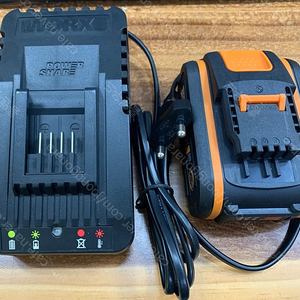 WORX 웍스 오렌지 5.0A 베터리 (WA3556) 충전기 (WA3880)
