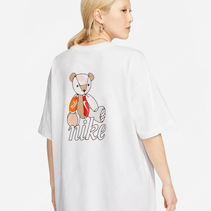 (새상품) 나이키 곰돌이 반팔 베어 티셔츠 S 화이트
