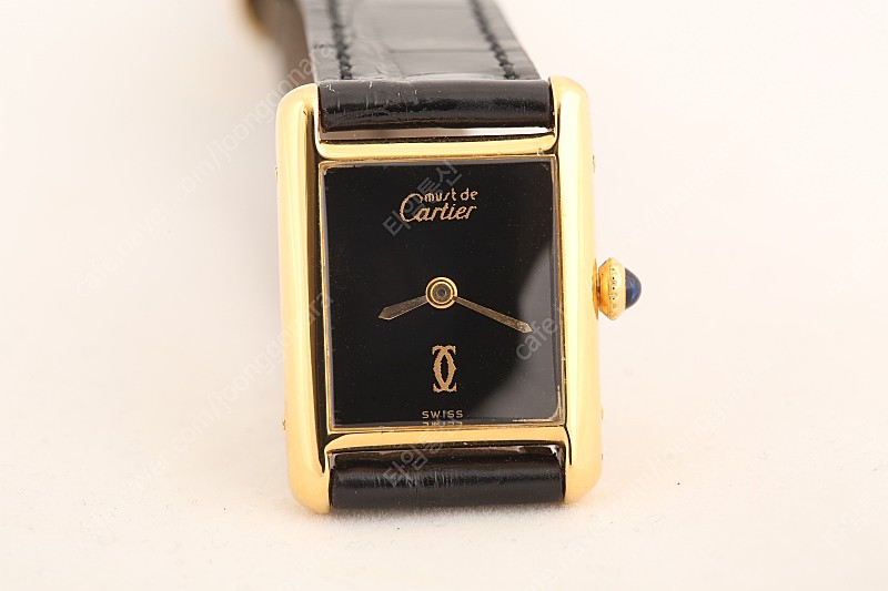 Cartier Tank 까르띠에 탱크 Paris 핸드 와인딩 블랙 다이얼 여성용 시계
