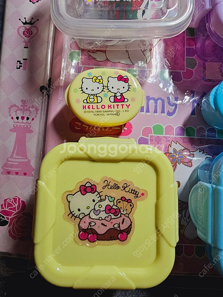 고전키티 씰용기 미니도시락 마이멜로디스티커씰보관통--2