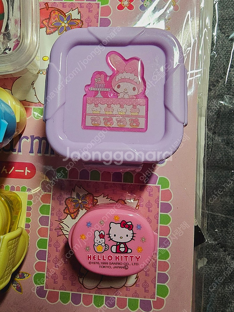 고전키티 씰용기 미니도시락 마이멜로디스티커씰보관통--4