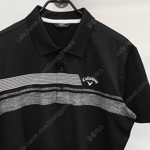 (100) 캘러웨이 블랙 배색 기능성 반팔 카라넥 골프티셔츠
