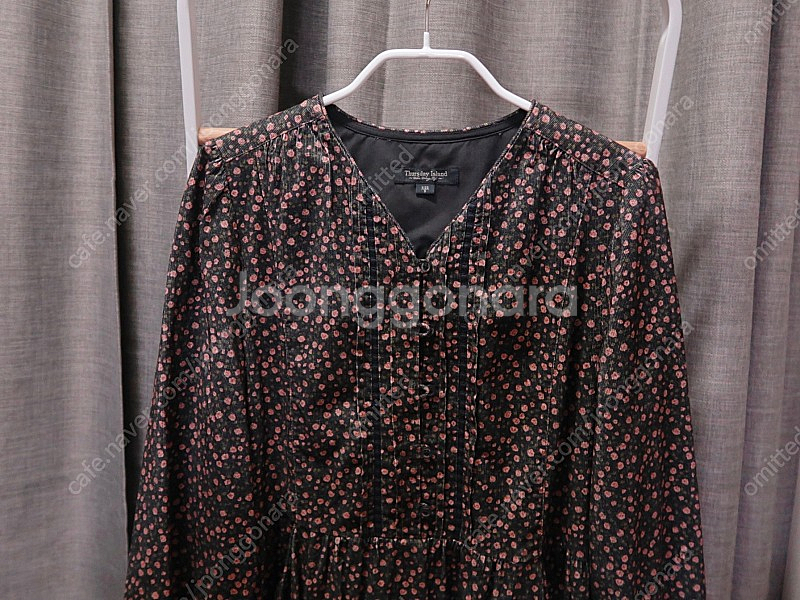 써스데이아일랜드 패턴 코듀로이 포켓원피스 블랙 55--4