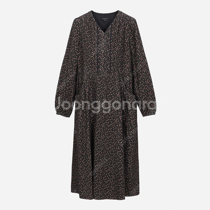 써스데이아일랜드 패턴 코듀로이 포켓원피스 블랙 55--0