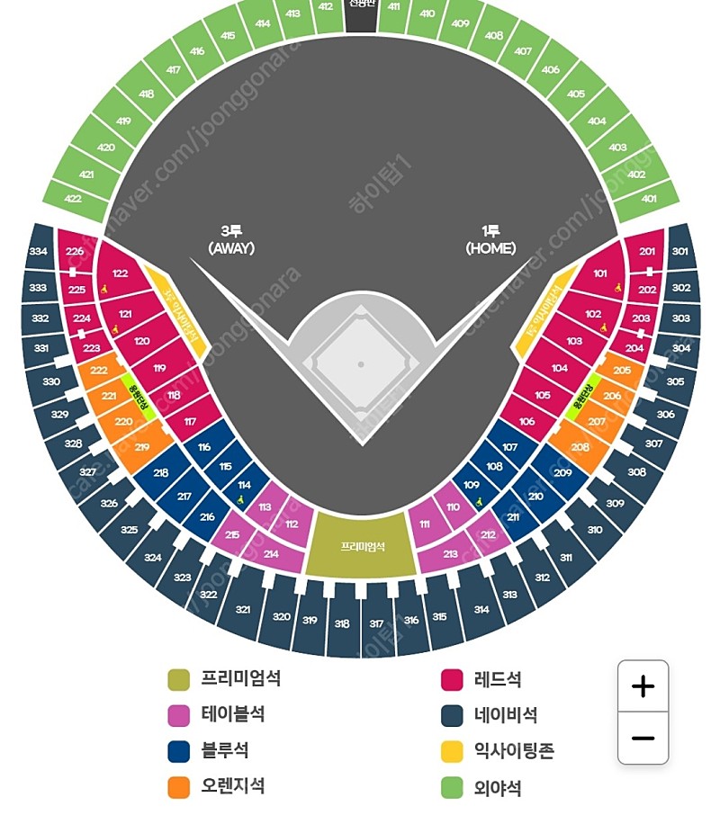 5월4일 토 LG VS 두산 3루 레드석 223블록 응원석쪽통로 2연석