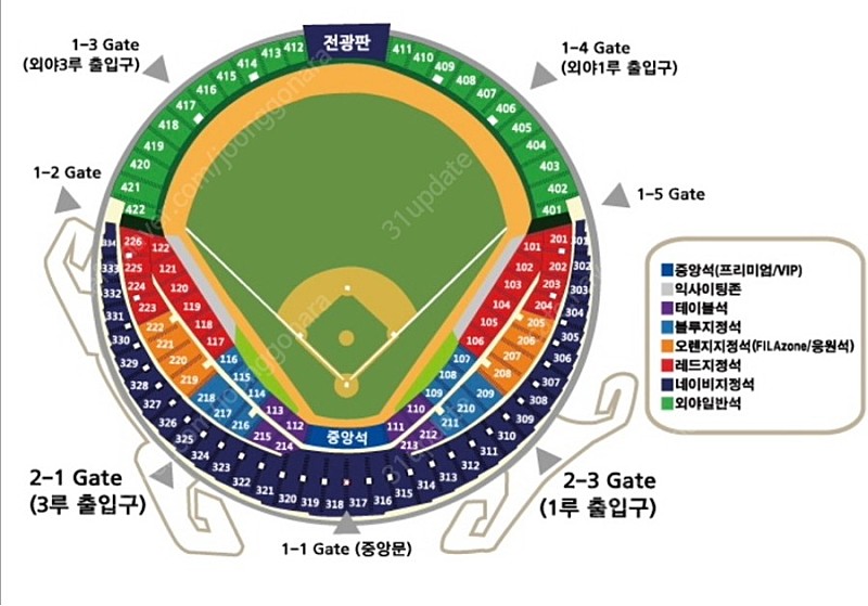 5월 3일(금) LG트윈스 VS 두산베어스 3루 블루석 218블럭 통로 2연석