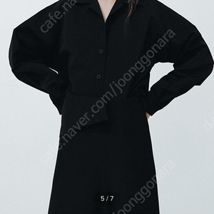 le17 르셉템버 오픈카라 코튼 셔츠 블랙 OPEN COLLAR COTTON SHIRT