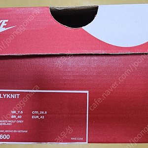 [나이키 덩크 로우] 플라이니트 화이트 울프 그레이 Nike Dunk Low Flyknit RED-White Wolf Grey 917746-600 SIZE 265cm(8.5)