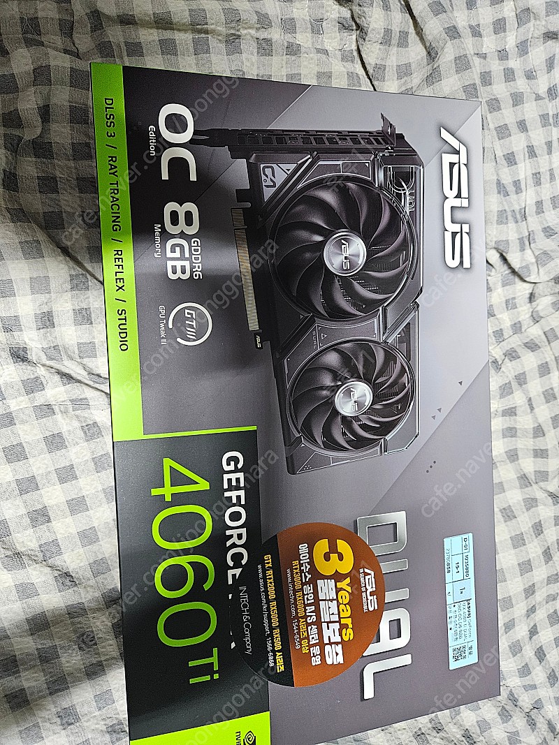 [ASUS] GeForce RTX 4060 Ti DUAL O8G OC D6 8GB 팝니다