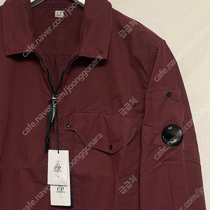 [XL, 새제품] CP 컴퍼니 렌즈 포켓 오버 셔츠 자켓 딥 버건디 씨피컴퍼니