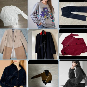 옷장정리)55 겨울옷 9벌 박스판매 코트2 니트2 맨투맨2 볼레로1 셔츠1 바지1
