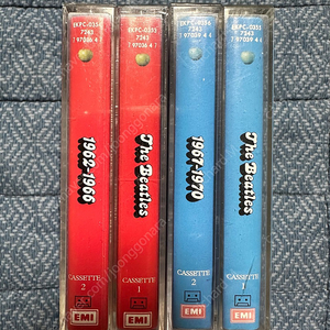 <특별 할인> 비틀즈 RED and BLUE (1962–1966 & 1967–1970) 한국산 EMI/계몽사 발매 카세트 테이프 The Beatles cassette tapes