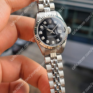 [정품] 롤렉스 여성용 데이저스트 블랙 10P 다이아몬드 (Rolex Datejust Black 10P Diamond Dial Silver Wome