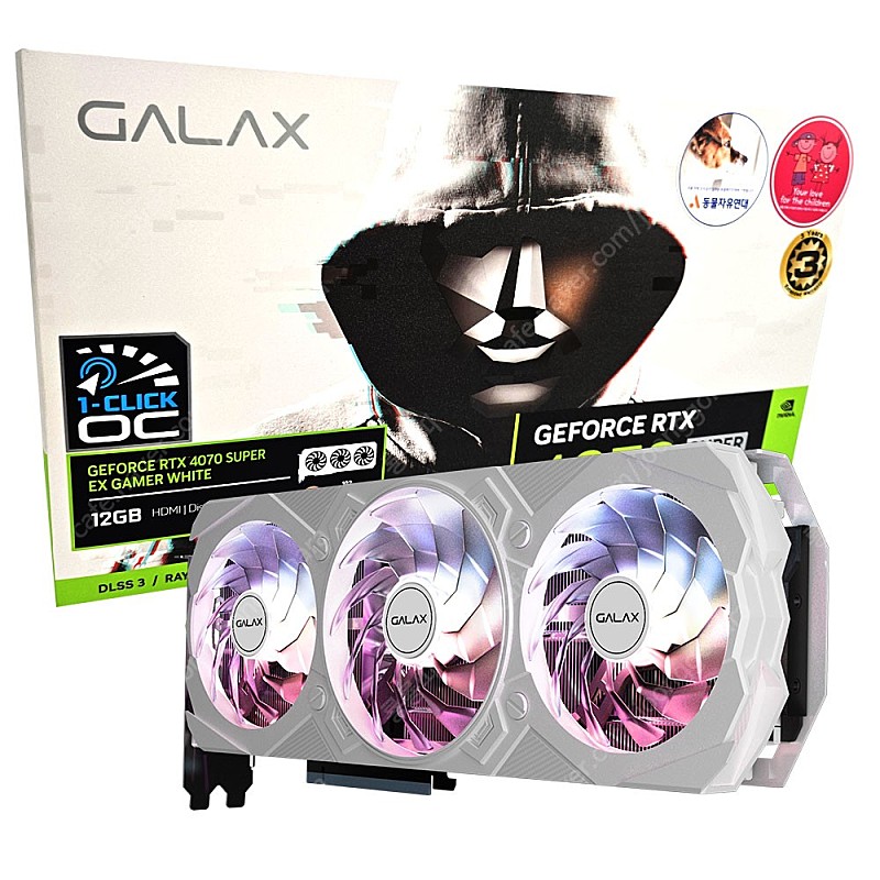 갤럭시 GALAX 지포스 RTX 4070 SUPER EX GAMER WHITE OC D6X 12GB