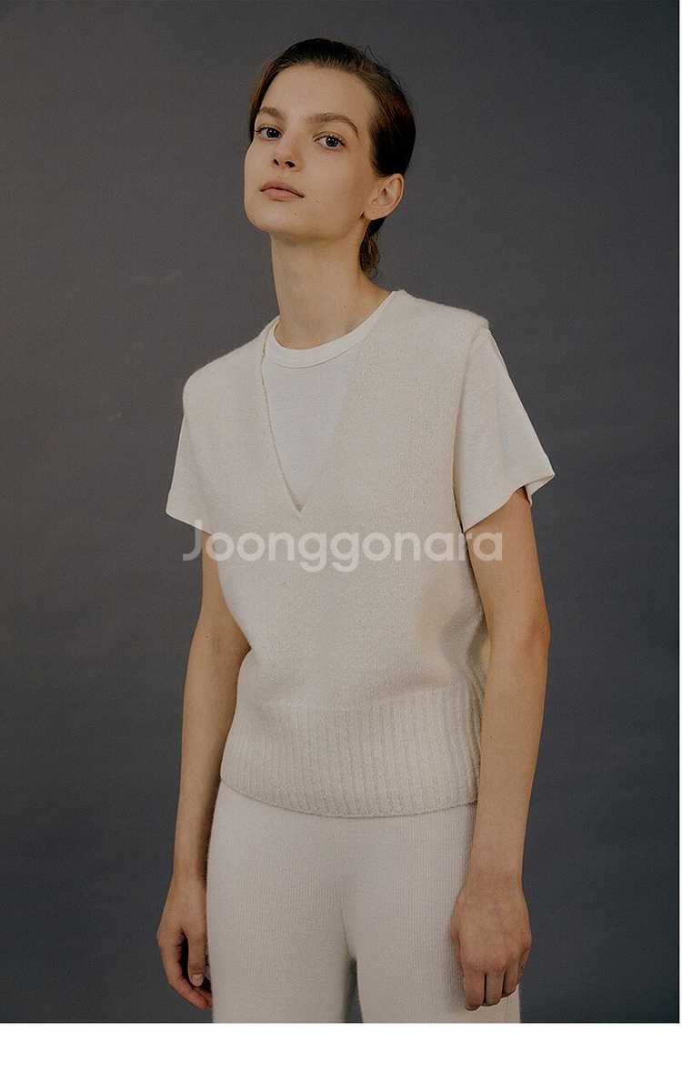 낫띵리튼 Hay sleeveless sweater (A...--0