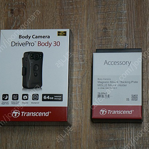 [Transcend DrivePro Body 30] 바디캠 트랜센드 드라이브 프로 바디30+자석 부착마운트