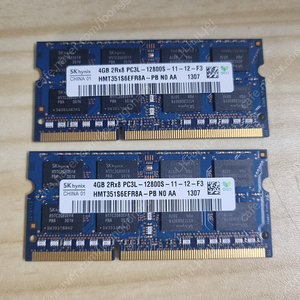 노트북 DDR3 램 저전력 4G *2개 택포