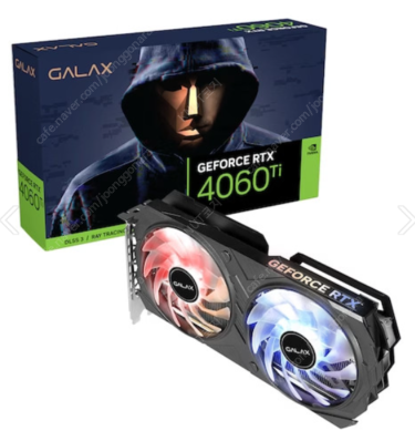 (미개봉)갤럭시 GALAX 지포스 RTX 4060 Ti EX BLACK OC D6 8GB <48만원>