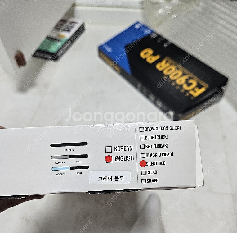 레오폴드FC900RBT 그레이블루 저적 영문 팝니다.--3