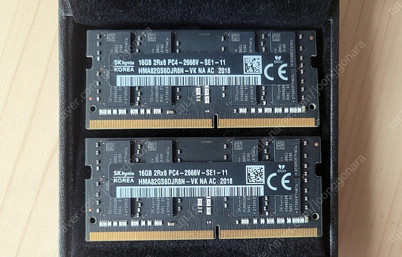 노트북 하이닉스 DDR4-2666V 16GB 메모리 2개 일괄