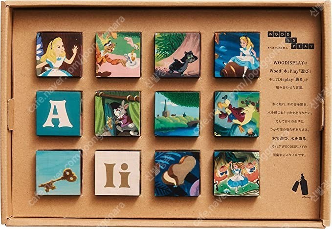 WOODISPLAY 12피스 디즈니 앨리스 큐브 퍼즐
