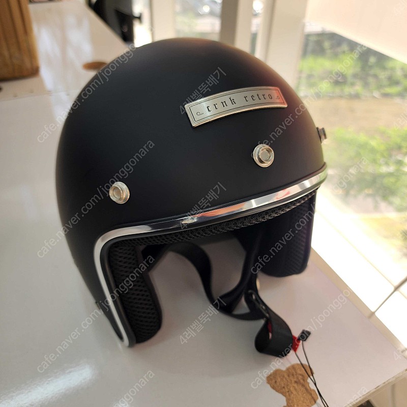 CRNK 크랭크 오토바이 헬멧 레트로 오픈페이스 헬멧 블랙 M