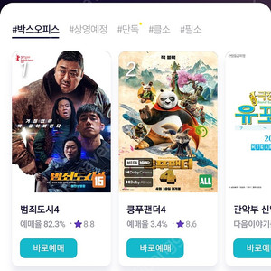 CGV 메가박스 2D 일반관 9000 예매