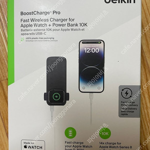 벨킨 10000mAh 애플워치 휴대용 고속 무선 충전 보조배터리 BPD005bt 미개봉 새상품