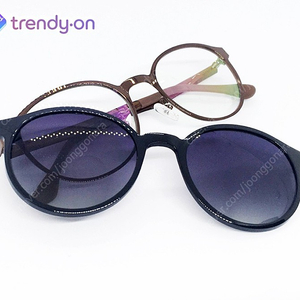[추가증정]특가!! 트랜디온 안경/선글라스 겸용 블랙덮경 브라운 안경테 새제품