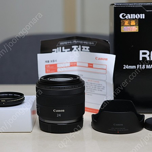 캐논 rf 24mm f1.8 + 정품후드 + ND3-400 가변ND필터 팝니다.