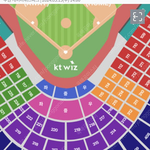 (5월15일) KT VS롯데 중앙지정석 315구역 8열 112번 113번 114번 3연석 정가 판매
