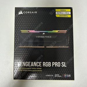 커세어 DDR4-3600 CL18 VENGEANCE RGB PRO SL BLACK 32GB(16gbx2)