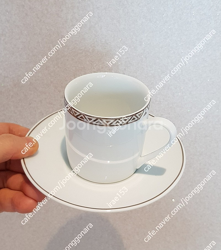 빈티지/로얄덜튼 플레티늄 에소프레스 커피잔세트--0