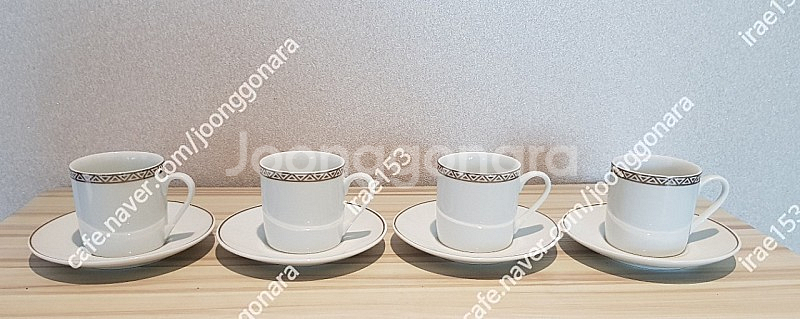 빈티지/로얄덜튼 플레티늄 에소프레스 커피잔세트--1